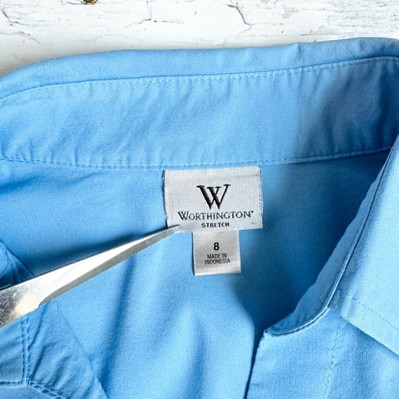 Worthington Stretch Blue Button Down - Picture 7 of 8